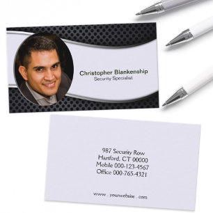 Custom Professional Security Black White Business Card