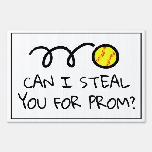 Custom prom proposal sign for softball player