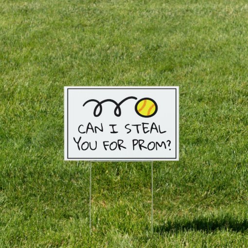 Custom prom proposal sign for softball player Zazzle