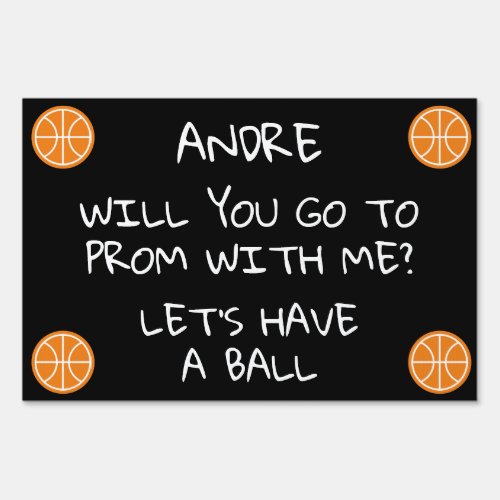 Custom prom request sign for basketball player