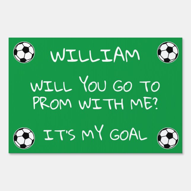 Custom prom request sign for soccer player (Front)