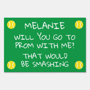 Custom prom request sign for tennis player