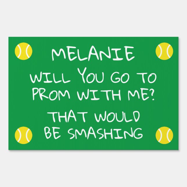 Custom prom request sign for tennis player (Front)