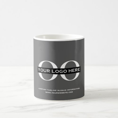 Custom Promo Business Logo Branded Gray Coffee Mug