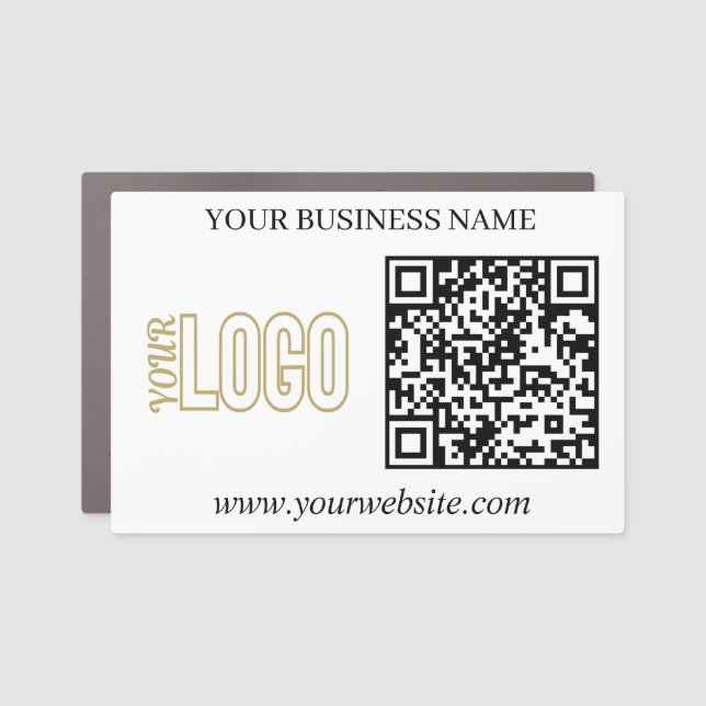 Custom Promote Your Business with Your Logo and QR Car Magnet (Front)