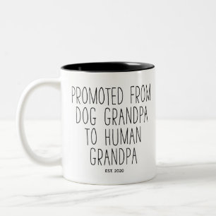 Custom Promoted To Human Grandpa Funny Two-Tone Coffee Mug