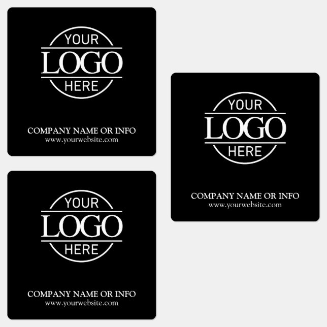 Custom Promotional Black Company Business Logo Labels (Group)