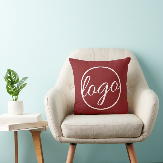 Custom Promotional Burgundy Logo Modern Business Throw Pillow (Chair)