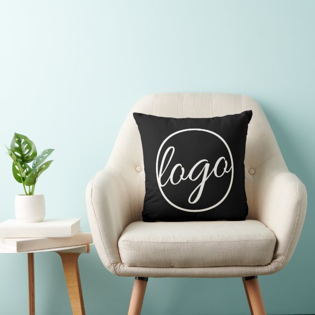 Custom Promotional Business Black Logo Throw Pillow (Chair)