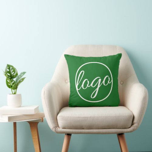 Custom Promotional Business Classic Green Logo Throw Pillow