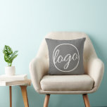 Custom Promotional Business Gray Logo Throw Pillow<br><div class="desc">Custom medium gray Throw Pillow featuring your business logo.  These throw pillows make great promotional items for giving to clients,  employees,  as swag at trade shows and corporate events or just to decorate your own office.</div>