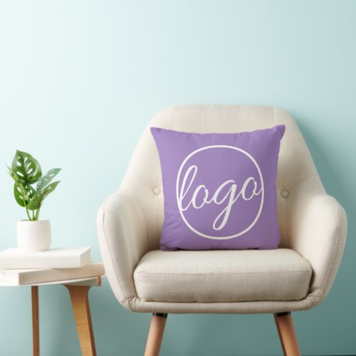 Custom Promotional Business Lavender Purple Logo Throw Pillow