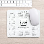 Custom Promotional Business Logo 2026 Calendar Mouse Pad<br><div class="desc">Create your own personalized 2026 calendar mouse pads with your own company logo, business slogan and contact information. You can easily change the background color to match your corporate colors. Makes a great promotional giveaway or corporate gift for customers, vendors, employees or other special people. No minimum order quantity and...</div>