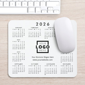 Custom Promotional Business Logo 2026 Calendar Mouse Pad