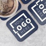 Custom Promotional Business Logo Branded Blue Square Paper Coaster