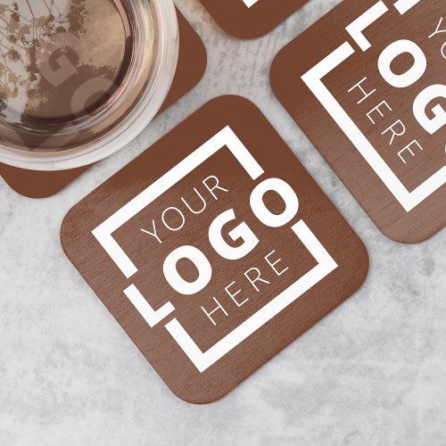 Custom Promotional Business Logo Branded Brown Square Paper Coaster