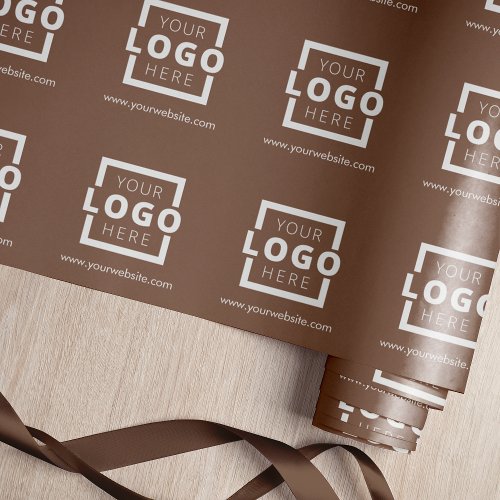 Custom Promotional Business Logo Branded Brown Wrapping Paper