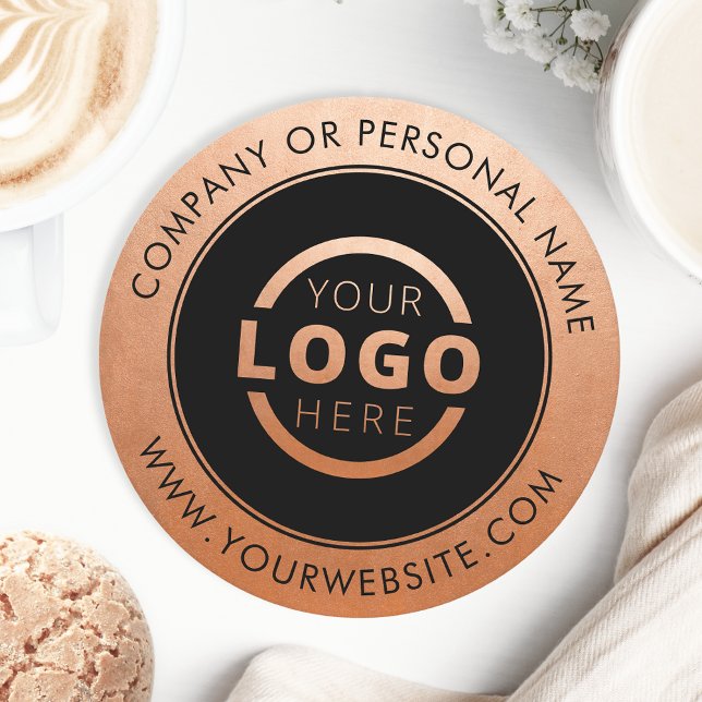 Custom Promotional Business Logo Branded Copper Round Paper Coaster (Creator Uploaded)