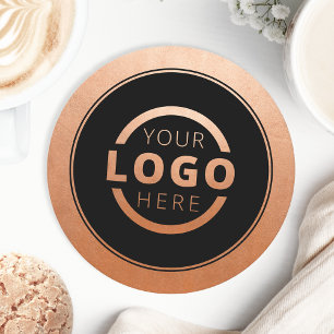 Custom Promotional Business Logo Branded Copper Round Paper Coaster