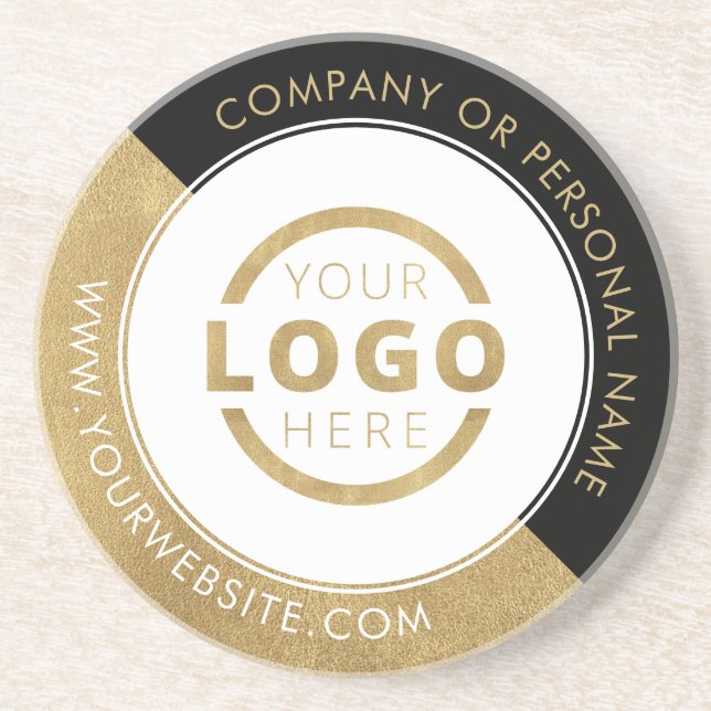 Custom Promotional Business Logo Branded Gold Coaster (Front)