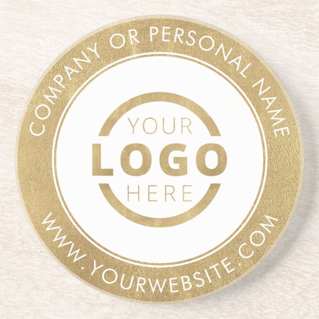 Custom Promotional Business Logo Branded Gold Coaster (Front)