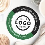 Custom Promotional Business Logo Branded Green Round Paper Coaster<br><div class="desc">Create your own personalized coaster with your own company logo or custom image. Customized promotional coasters with your business logo are great for corporate dinner events, or any event where branded coasters would be ideal. If you have a restaurant, bar, catering company, or other food and beverage service business, this...</div>