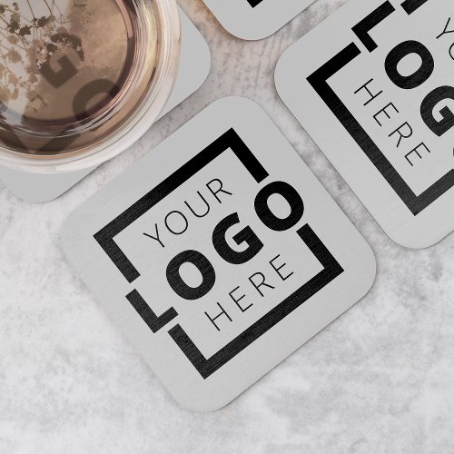 Custom Promotional Business Logo Branded Grey Square Paper Coaster