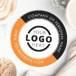 Custom Promotional Business Logo Branded Orange Round Paper Coaster<br><div class="desc">Create your own personalized coaster with your own company logo or custom image. Customized promotional coasters with your business logo are great for corporate dinner events, or any event where branded coasters would be ideal. If you have a restaurant, bar, catering company, or other food and beverage service business, this...</div>