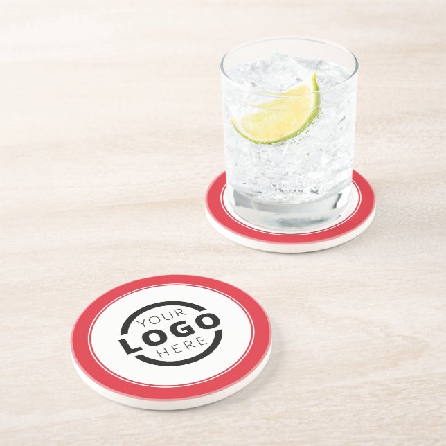 Custom Promotional Business Logo Branded Red Coaster (Side)
