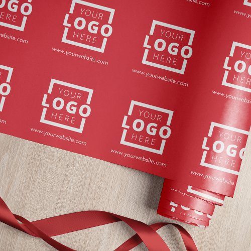 Custom Promotional Business Logo Branded Red Wrapping Paper