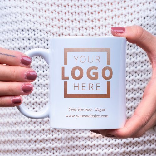 Custom Promotional Business Logo Branded Rose Gold Coffee Mug