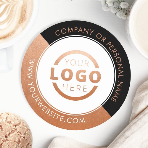 Custom Promotional Business Logo Branded Rose Round Paper Coaster