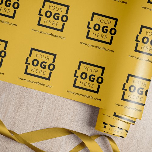 Custom Promotional Business Logo Branded Yellow Wrapping Paper
