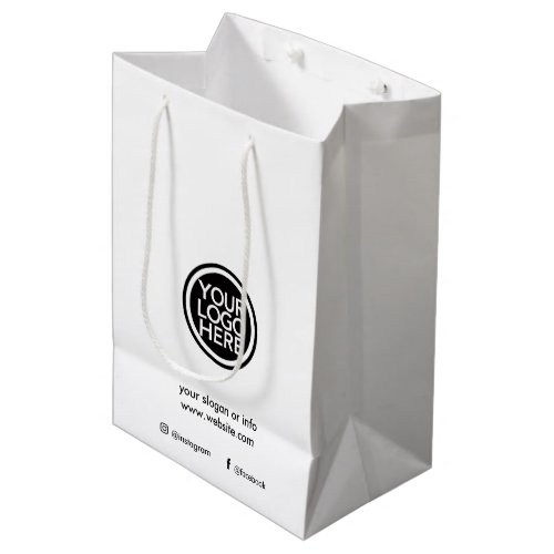 Custom Promotional Business Logo Medium Gift Bag