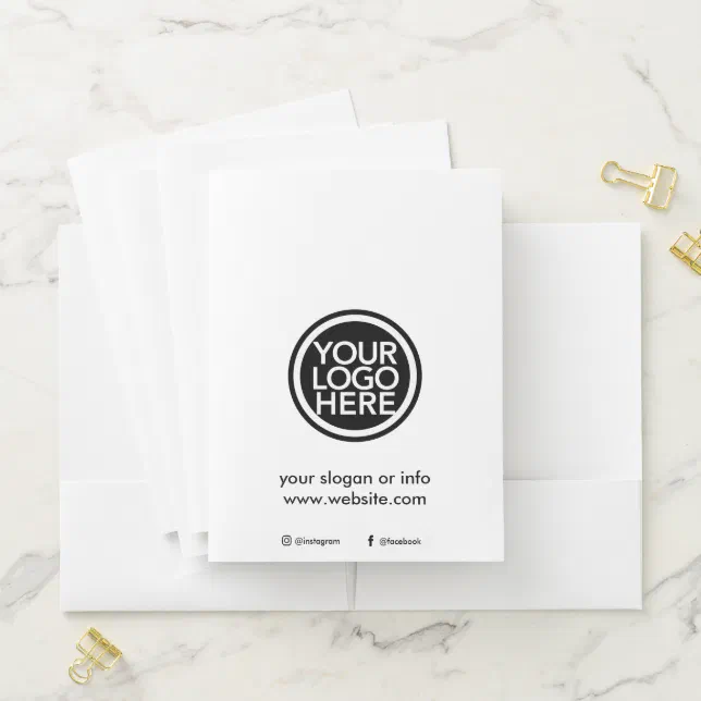 Custom Promotional Business Logo Pocket Folder | Zazzle