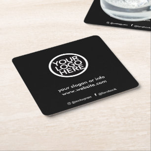 Custom Promotional Business Logo Square Paper Coas Coaster