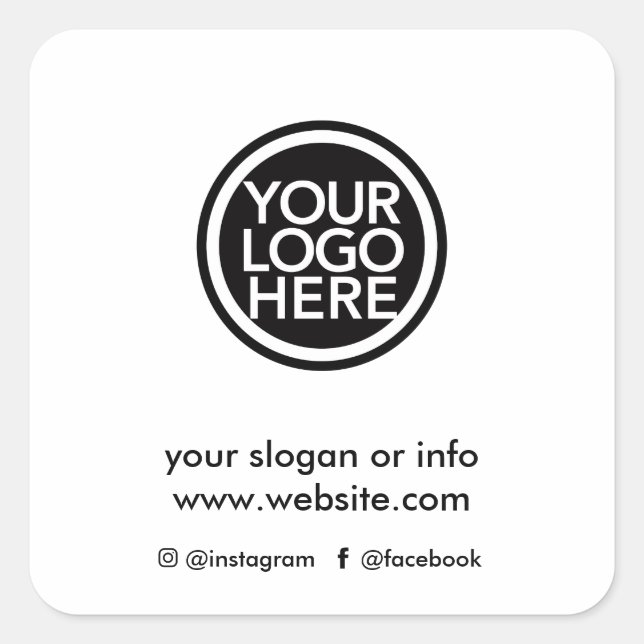 Custom Promotional Business Logo Square Sticker (Front)