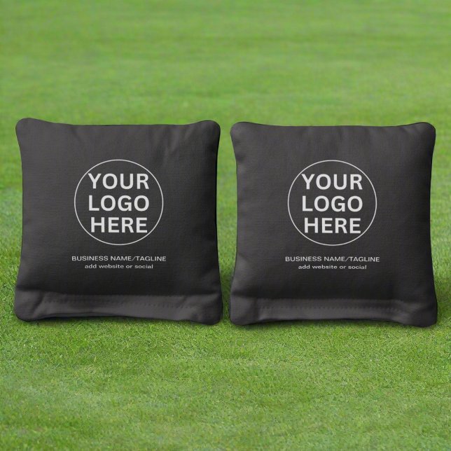 Custom Promotional Business Logo & Text Black Cornhole Bags (Creator Uploaded)