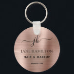 Custom Promotional Business Name Keychain<br><div class="desc">Elegant business key chain perfect for makeup artists,  hair stylists,  cosmetologists,  and more! Personalize this design with your initial,  name and title. You can further customize this design by selecting the "customize further" link if desired.</div>