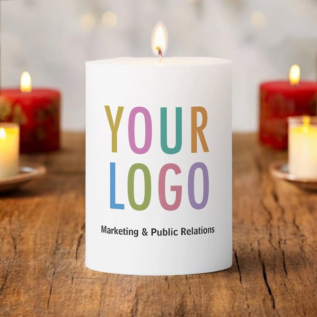 Custom Promotional Candle with Business Logo 3x4 (MISOOK 3x4 Pillar Candle with Logo)