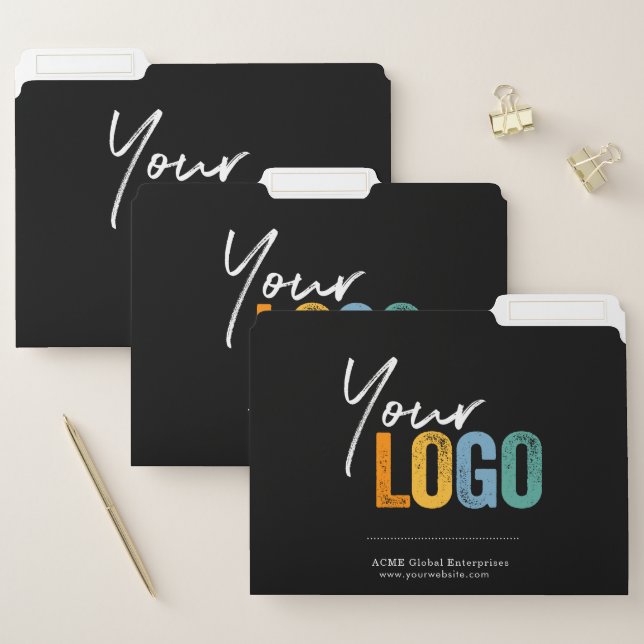 Custom Promotional File Folders with Company Logo (Set)