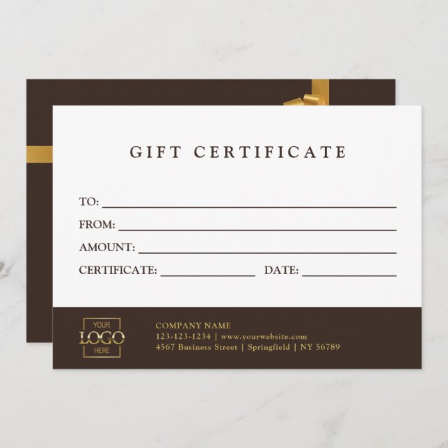 Custom Promotional Gift Certificate Template (Front/Back)
