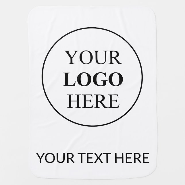 Custom Promotional Logo – No Minimum Order Baby Blanket (Front)