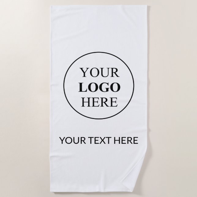Custom Promotional Logo – No Minimum Order Beach Towel (Front)
