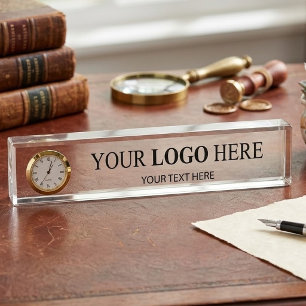 Custom Promotional Logo – No Minimum Order Desk Name Plate
