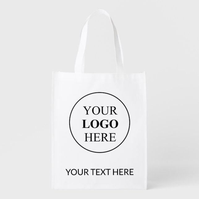 Custom Promotional Logo – No Minimum Order Grocery Bag (Front)