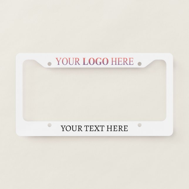 Custom Promotional Logo – No Minimum Order License Plate Frame (Front)