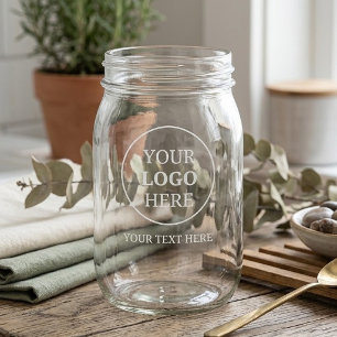 Custom Promotional Logo – No Minimum Order Mason Jar