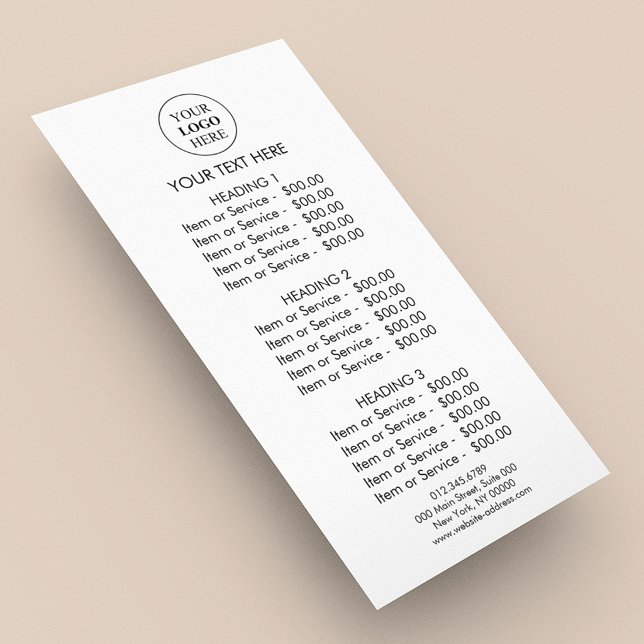 Custom Promotional Logo – No Minimum Order Rack Card (Creator Uploaded)