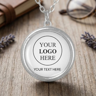 Custom Promotional Logo – No Minimum Order Silver Plated Necklace